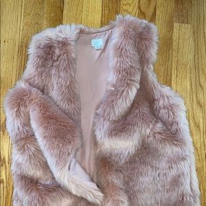 very light pink fur vest
